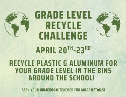 Grade Level Recycle Challenge April 20-23